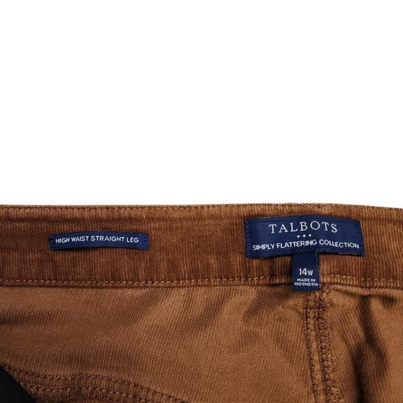 Talbots Womens High Waist Straight Leg Corduroy Pants Plus Size 14W Stretch Soft - Picture 8 of 13